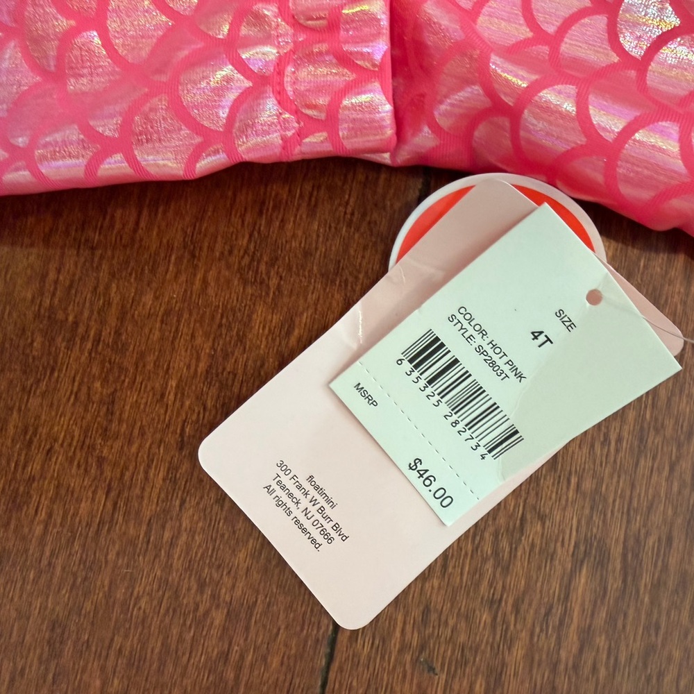 Floatimini Girls Pink Mermaid Swimsuit and skirt Set - Picture 3 of 8
